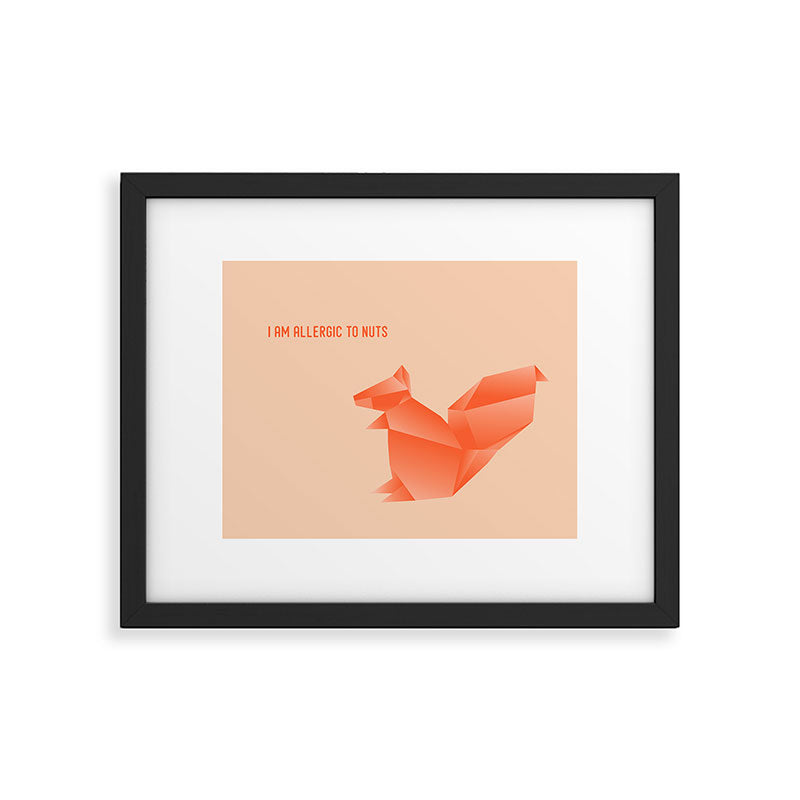 Allergic to Nuts - Origami Orange Squirrel Framed Art Print Gallery Image 6