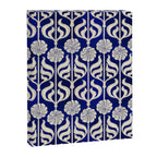 Art Deco Florals On Dark Blue Canvas Print Gallery Image 8