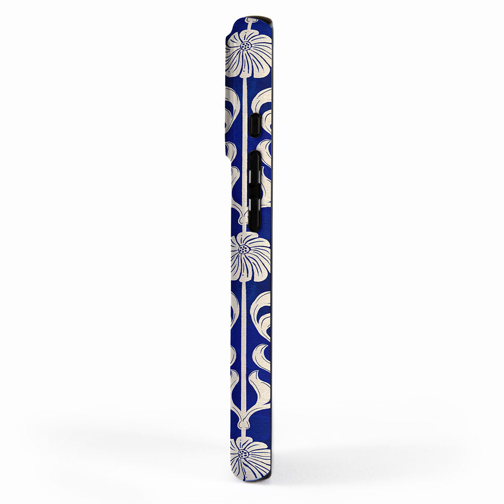 Art Deco Florals On Dark Blue iPhone Case Gallery Image 2