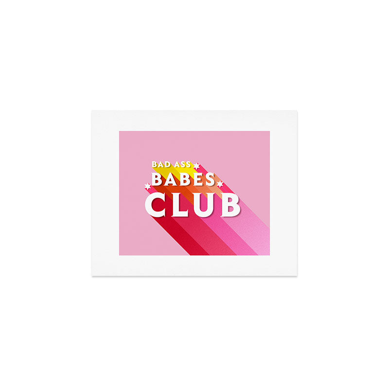 Bad Ass babes club in pink Art Print Gallery Image 1