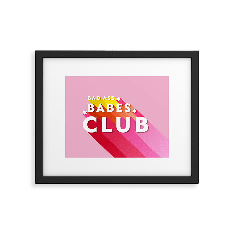 Bad Ass babes club in pink Framed Art Print Gallery Image 4