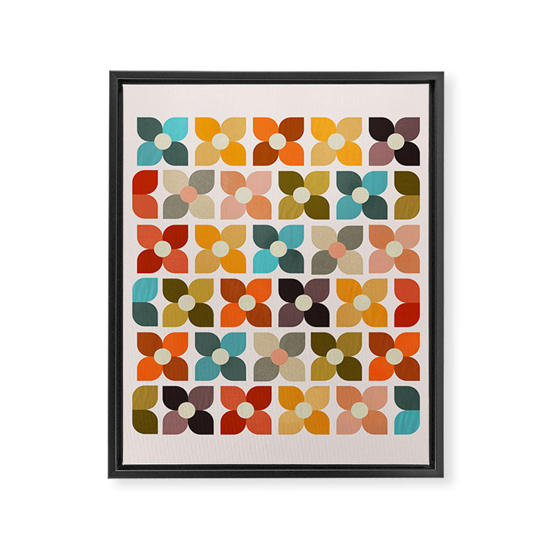 Bauhaus Geometric Flowers  Framed Canvas Print Gallery Image 8