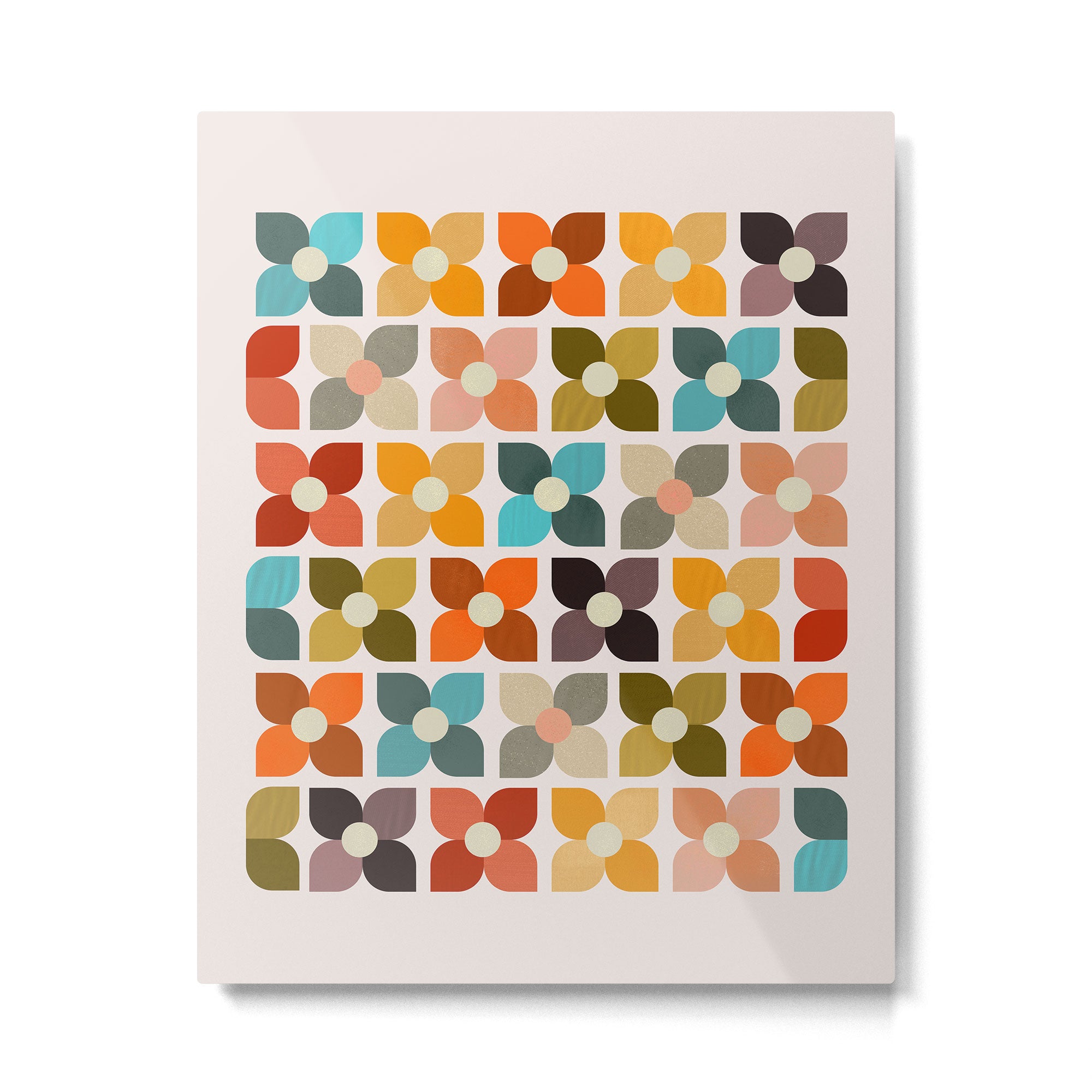 Bauhaus Geometric Flowers  Metal Print Gallery Image 6