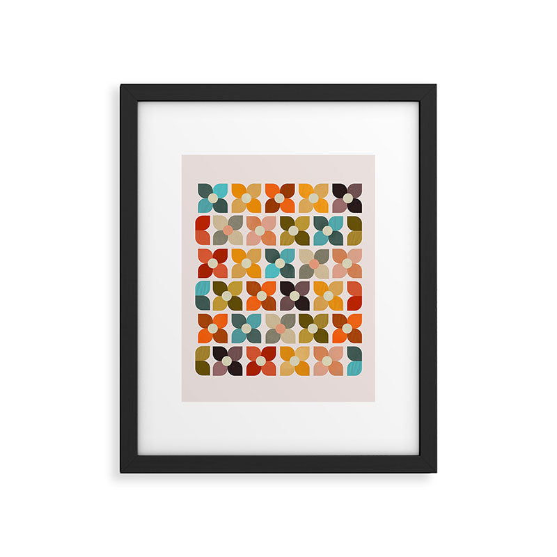 Bauhaus Geometric Flowers  Framed Art Print Gallery Image 6