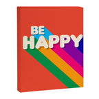 BE HAPPY - rainbow retro typography Canvas Print Gallery Image 8