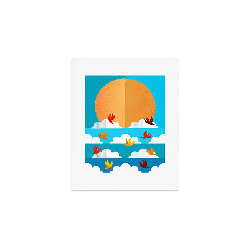 Birds Flying High In The Sky Art Print Gallery Image 1