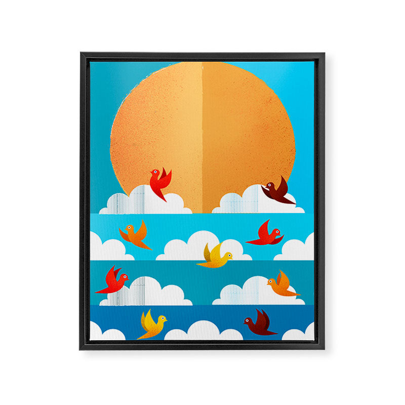 Birds Flying High In The Sky Framed Canvas Print Gallery Image 8