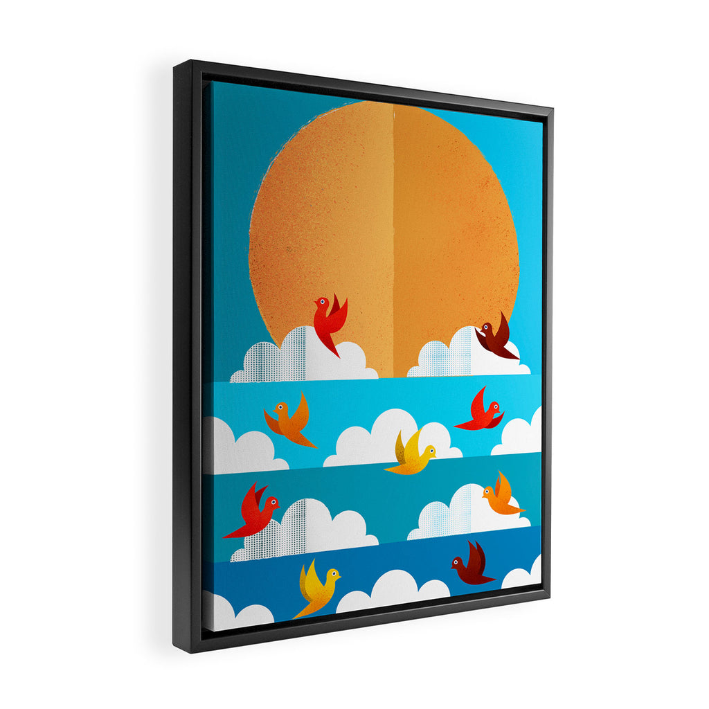 Birds Flying High In The Sky Framed Canvas Print Gallery Image 2