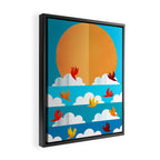 Birds Flying High In The Sky Framed Canvas Print Gallery Image 2