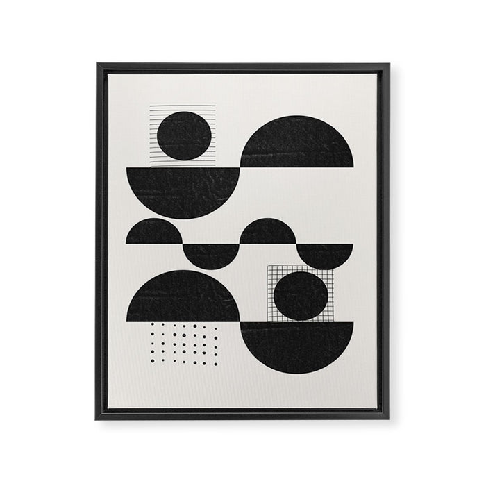 Black And White Bauhaus Abstract Framed Canvas Print Gallery Image 1