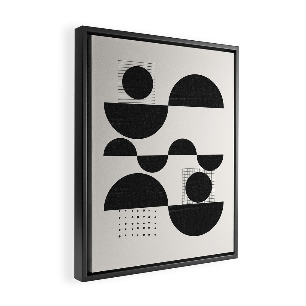 Black And White Bauhaus Abstract Framed Canvas Print Gallery Image 2