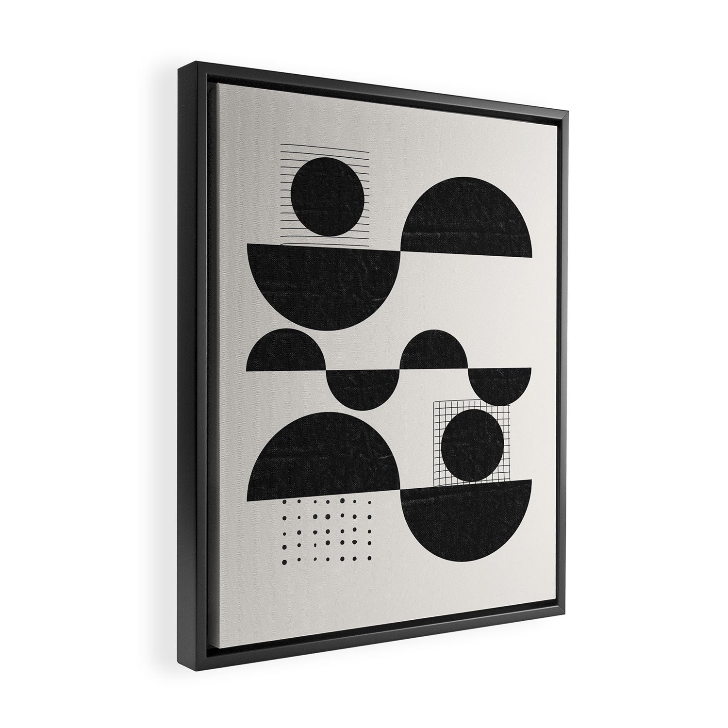 Black And White Bauhaus Abstract Framed Canvas Print Gallery Image 2
