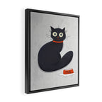 Black Silly Cat  Framed Canvas Print Gallery Image 2