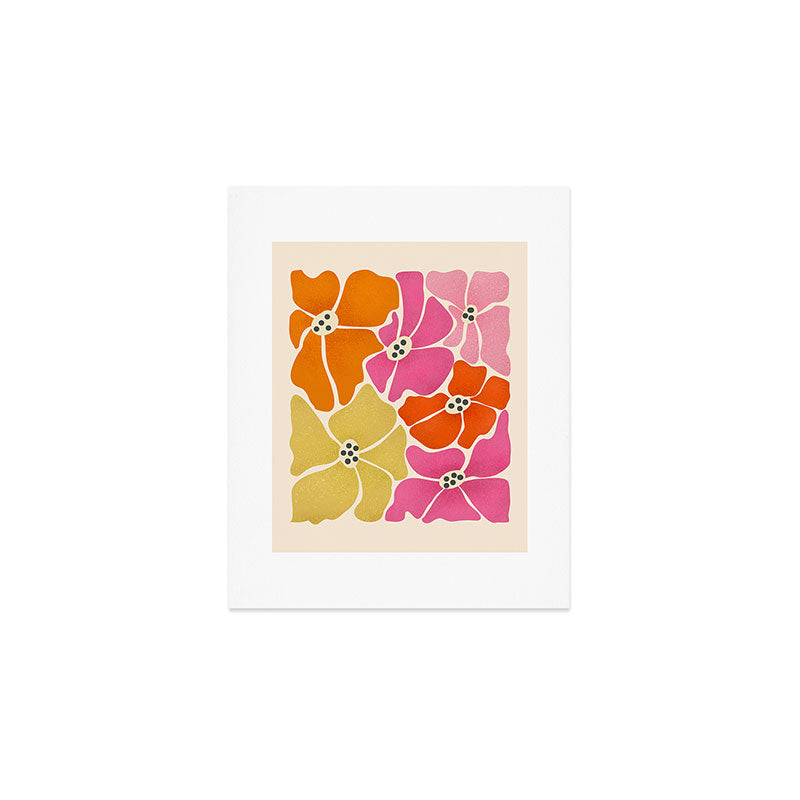 Blooming Retro Florals Art Print Gallery Image 1