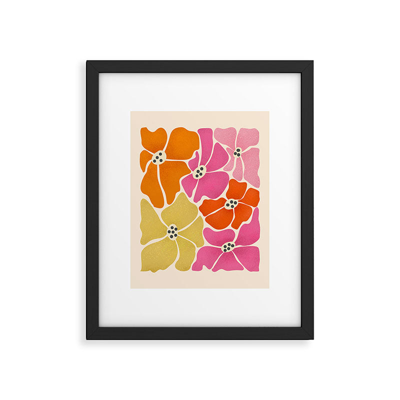 Blooming Retro Florals Framed Art Print Gallery Image 6