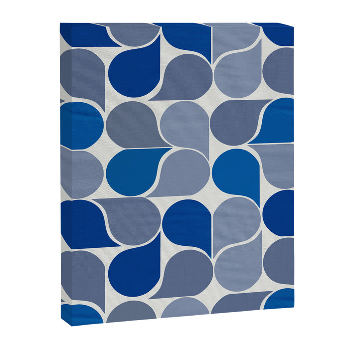 Blue and Gray Geometric Raindrop Pattern Canvas Print Gallery Image 1