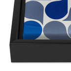 Blue and Gray Geometric Raindrop Pattern Framed Canvas Print Gallery Image 3