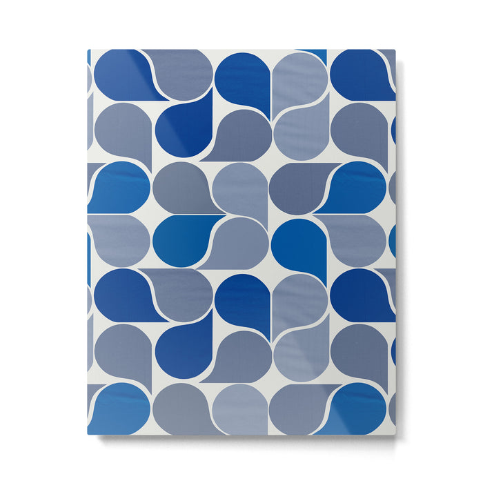 Blue and Gray Geometric Raindrop Pattern Metal Print Gallery Image 1