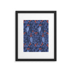 Blue Birds And Red Cherries Blue Framed Art Print Gallery Image 5