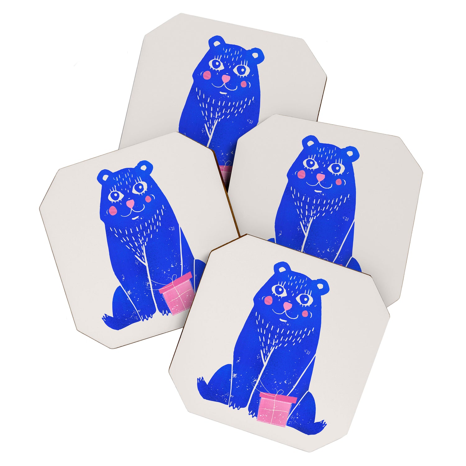 Blue Christmas Bear Coaster Gallery Image 1