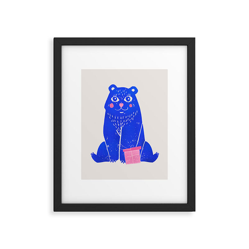 Blue Christmas Bear Framed Art Print Gallery Image 6