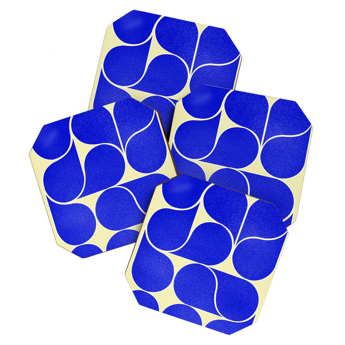 Blue mid-century shapes no8 Coaster Gallery Image 1