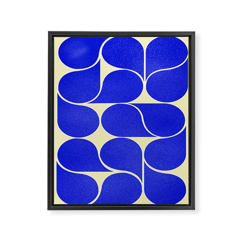 Blue mid-century shapes no8 Framed Canvas Print Gallery Image 8