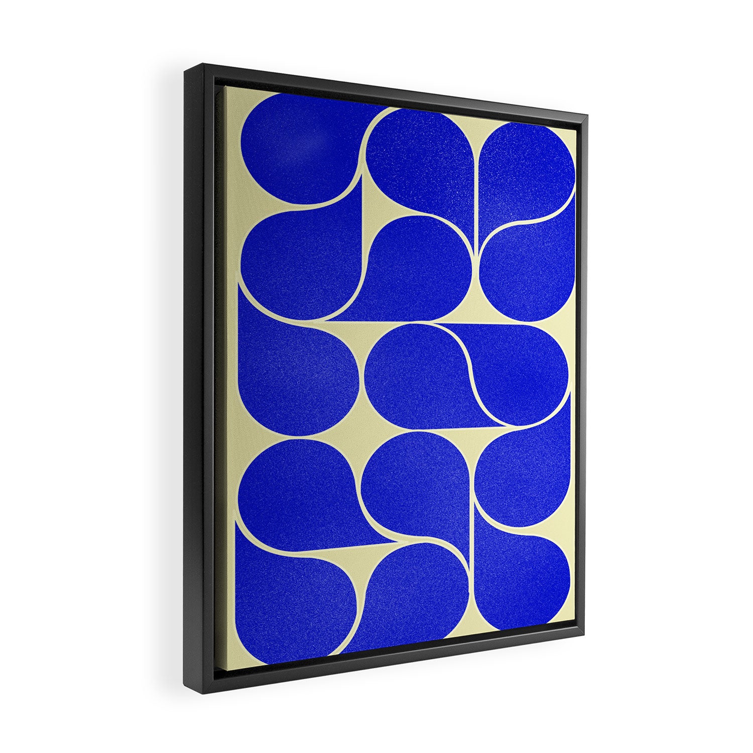 Blue mid-century shapes no8 Framed Canvas Print Gallery Image 2