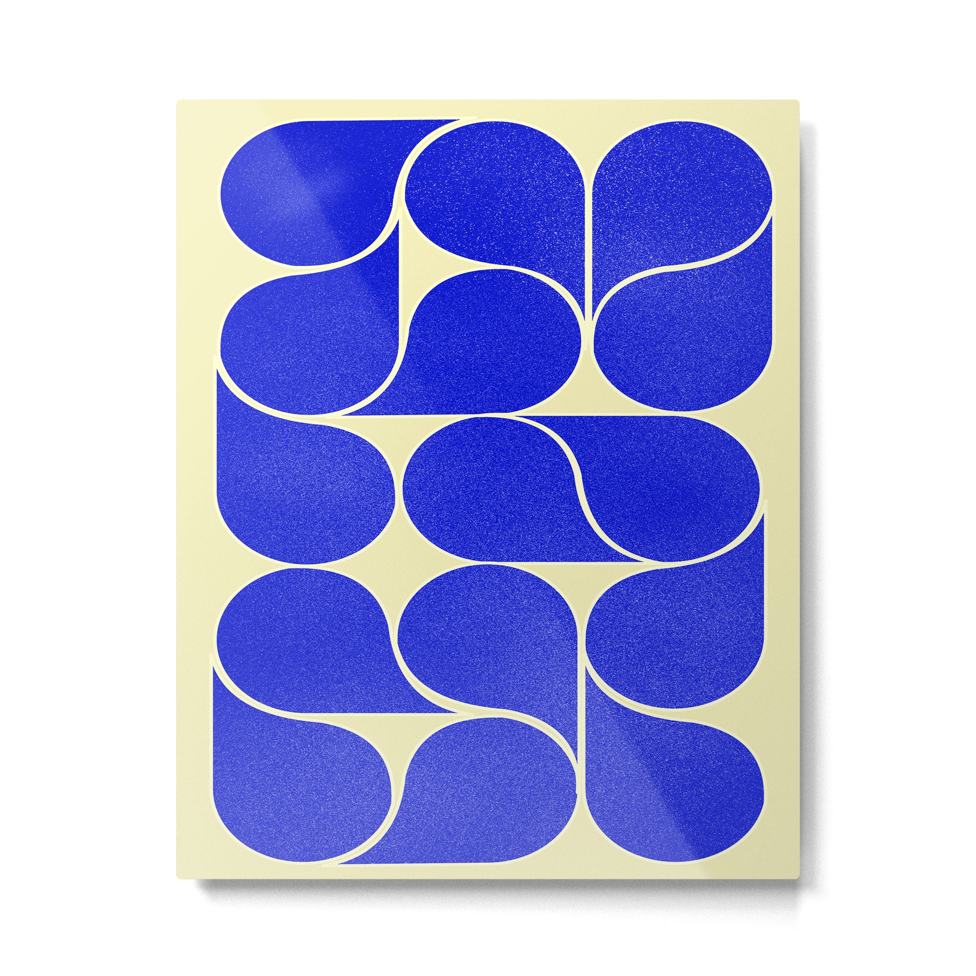 Blue mid-century shapes no8 Metal Print Gallery Image 6