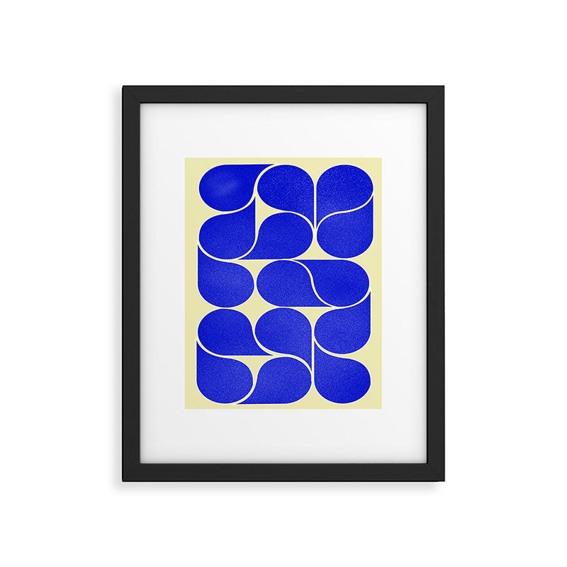 Blue mid-century shapes no8 Framed Art Print Gallery Image 4