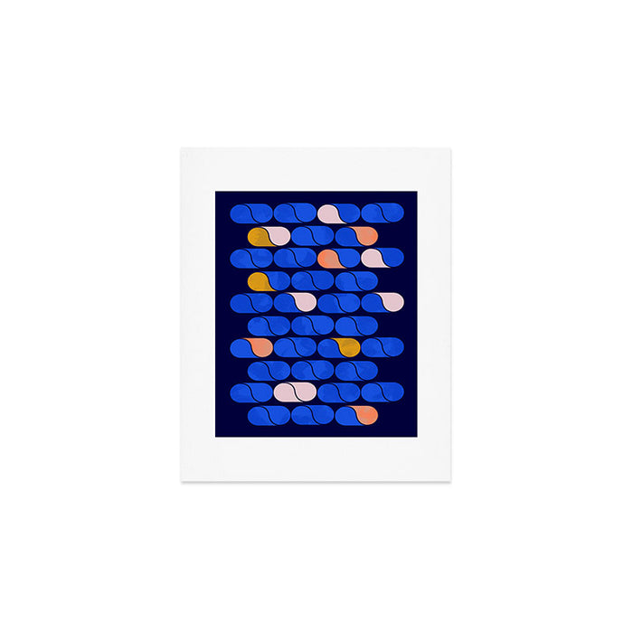 Blue modern pattern Art Print Gallery Image 1