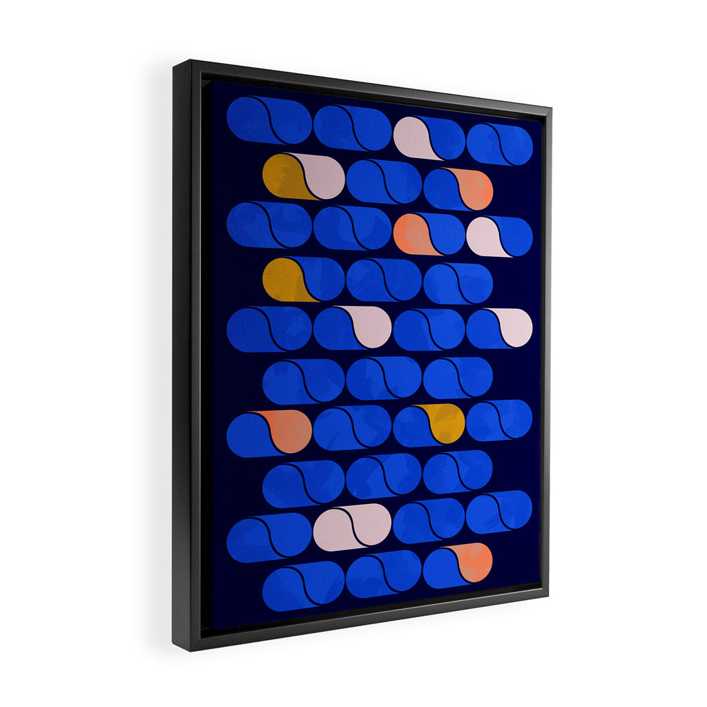 Blue modern pattern Framed Canvas Print Gallery Image 2