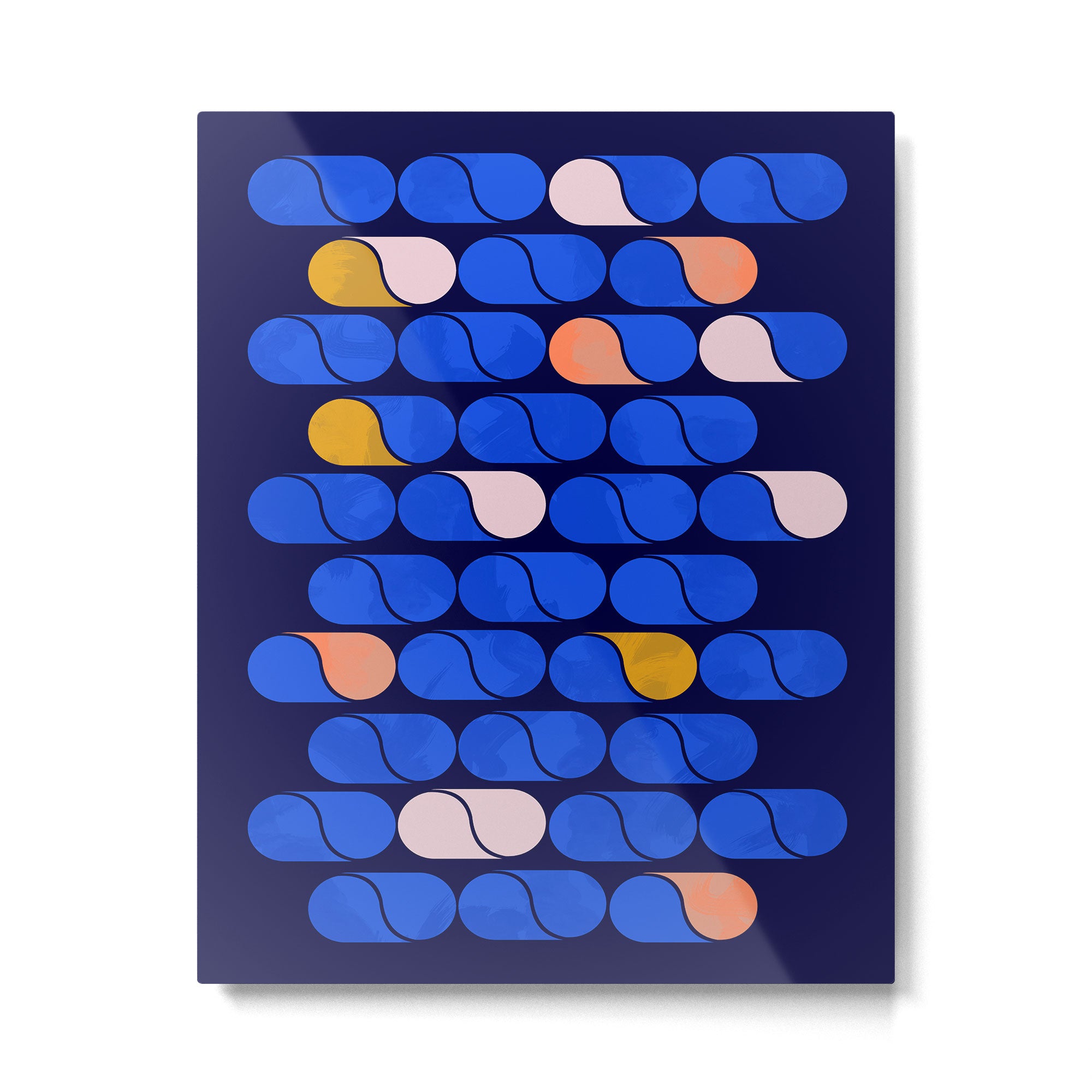 Blue modern pattern Metal Print Gallery Image 6