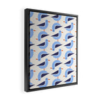Blue Seagulls Pattern Framed Canvas Print Gallery Image 2