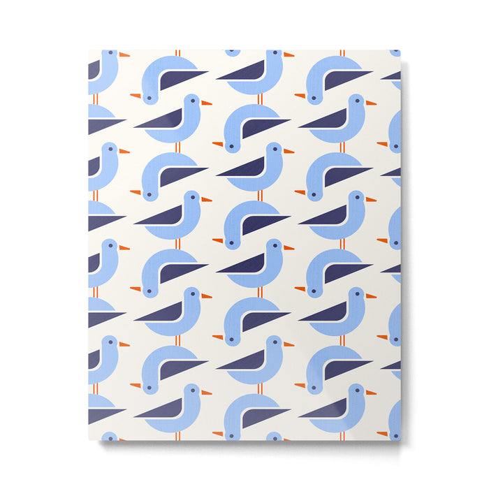 Blue Seagulls Pattern Metal Print Gallery Image 1