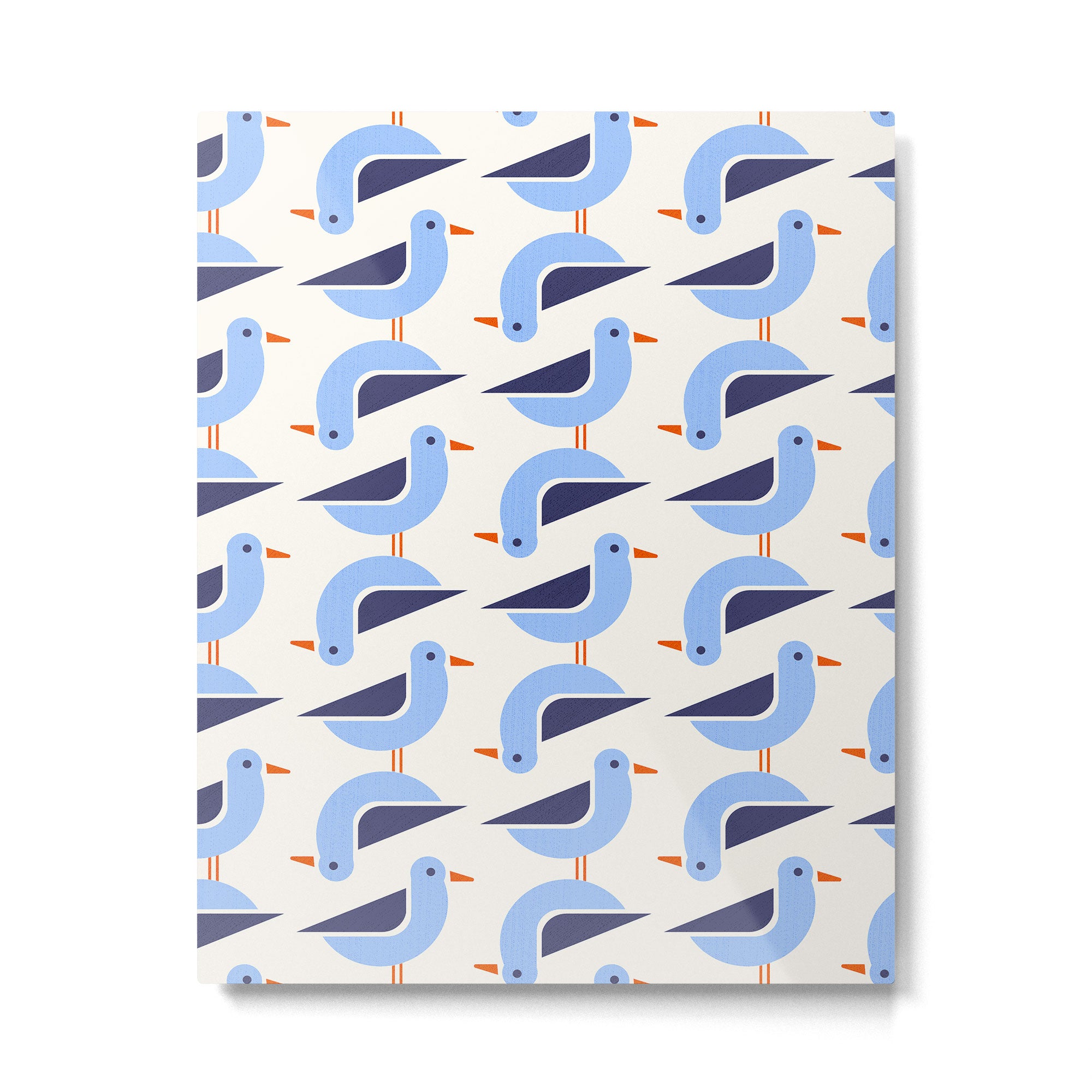 Blue Seagulls Pattern Metal Print Gallery Image 6