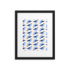 Blue Seagulls Pattern Framed Art Print Gallery Image 6