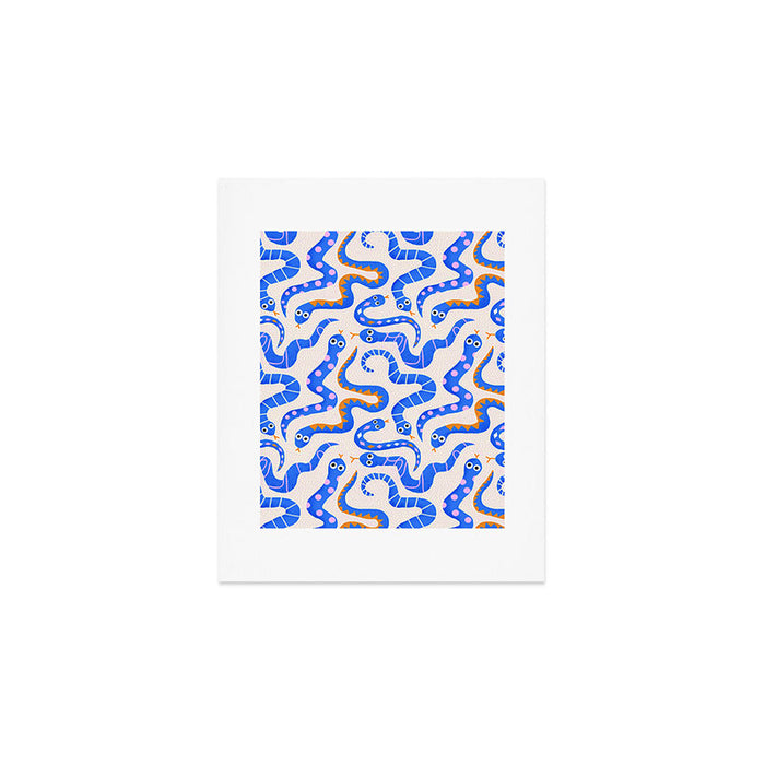 Blue Snakes Pattern Art Print Gallery Image 1