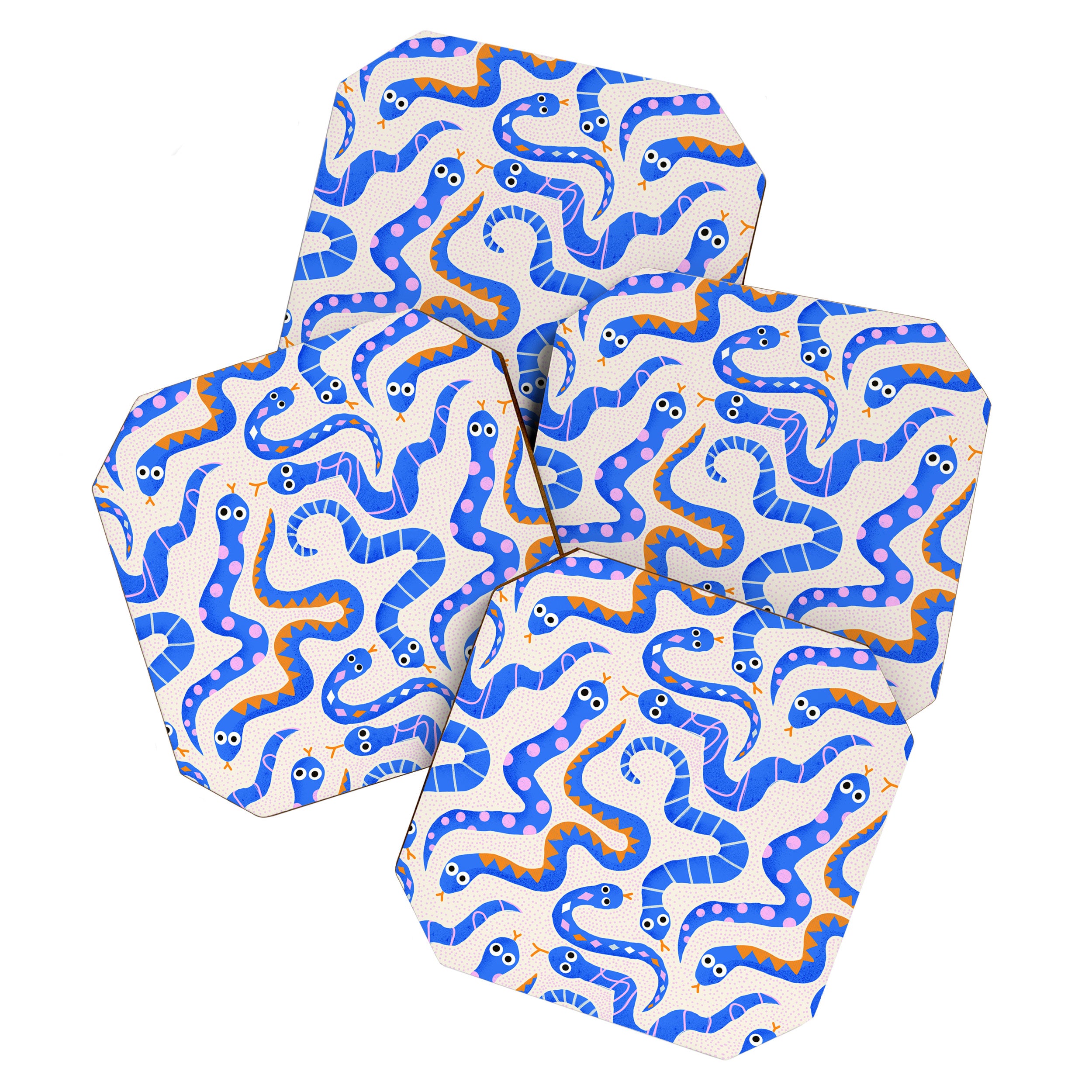 Blue Snakes Pattern Coaster Gallery Image 1