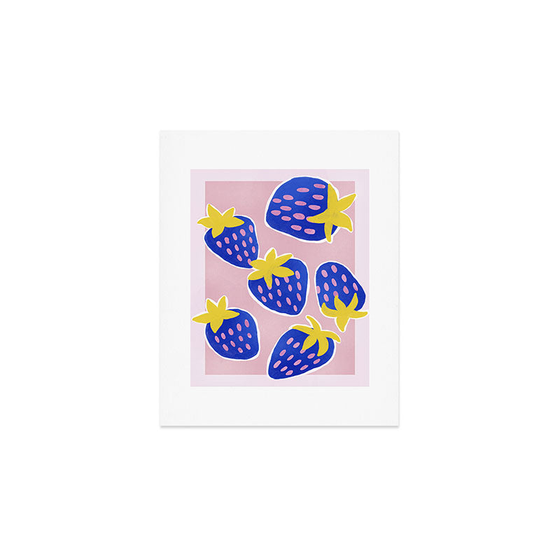 Blue Strawberries Art Print Gallery Image 1