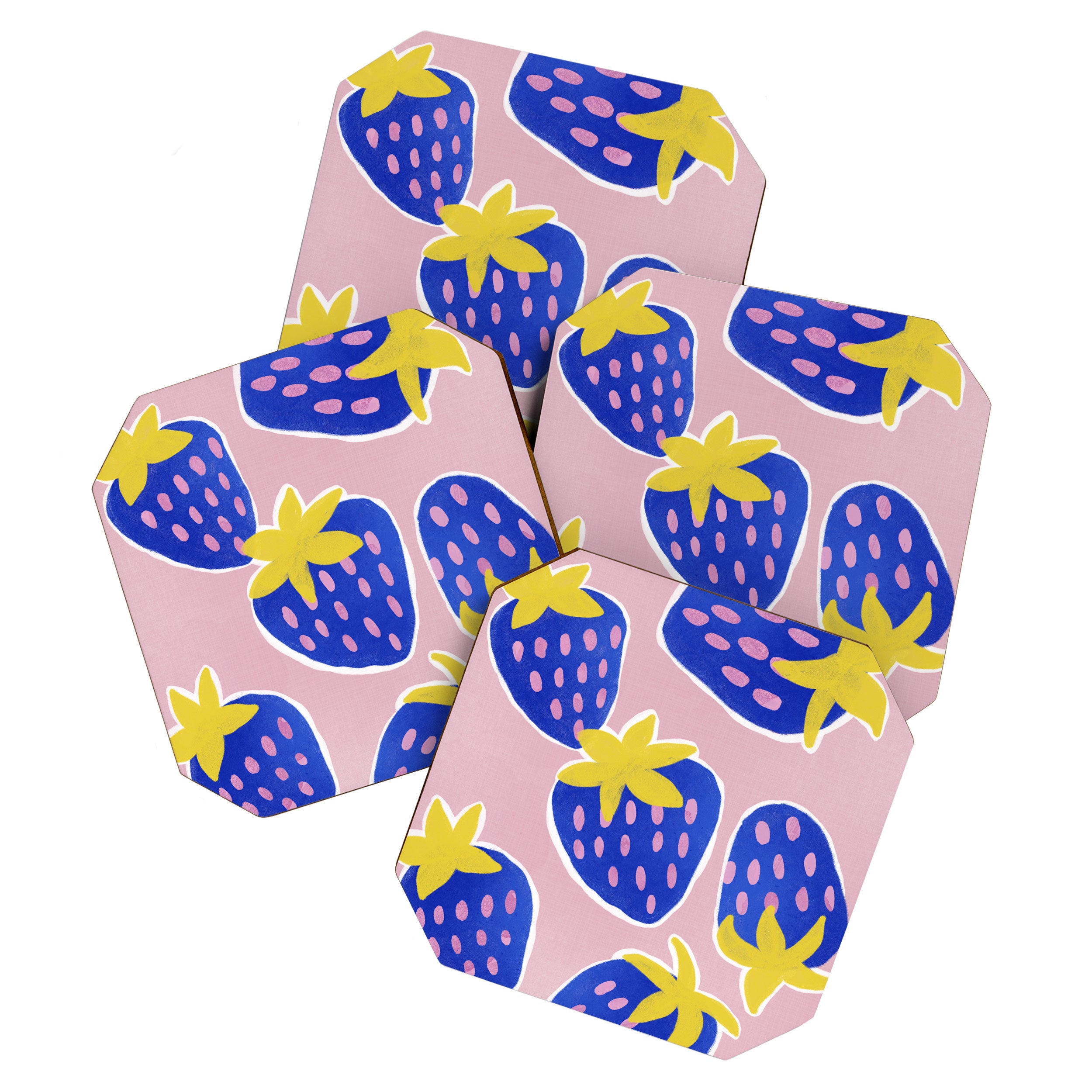 Blue Strawberries Coaster Gallery Image 1