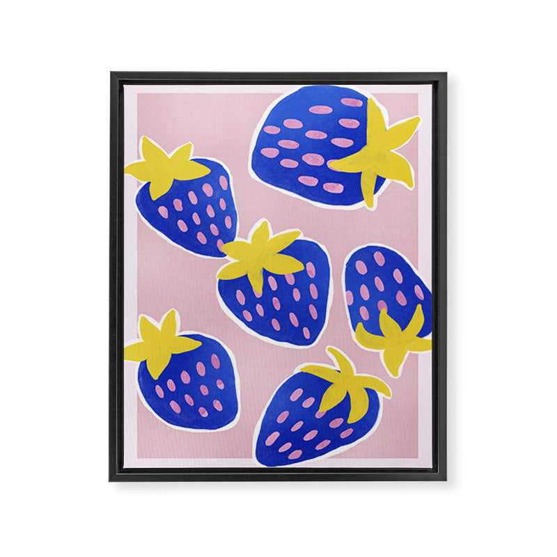 Blue Strawberries Framed Canvas Print Gallery Image 8