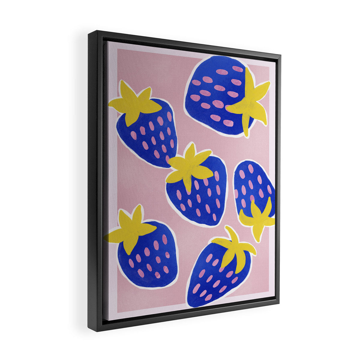Blue Strawberries Framed Canvas Print Gallery Image 2
