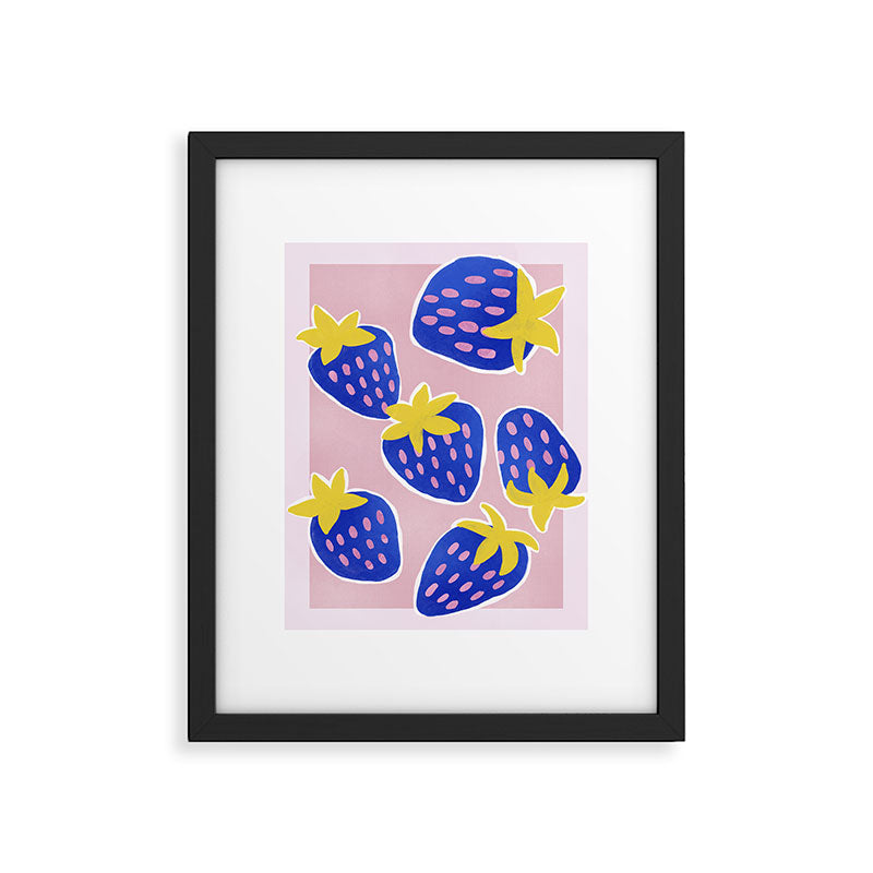 Blue Strawberries Framed Art Print Gallery Image 6