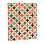 Bold and Cheerful Christmas Quilt: Starry Circles with Texture Canvas Print Gallery Image 8