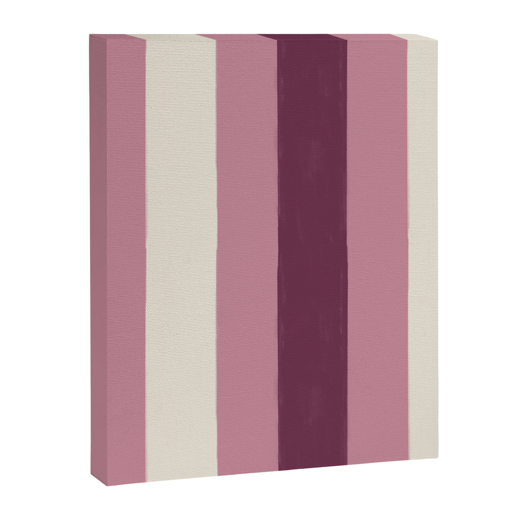 Bold Burgundy and Pink Striped Pattern Canvas Print Gallery Image 8