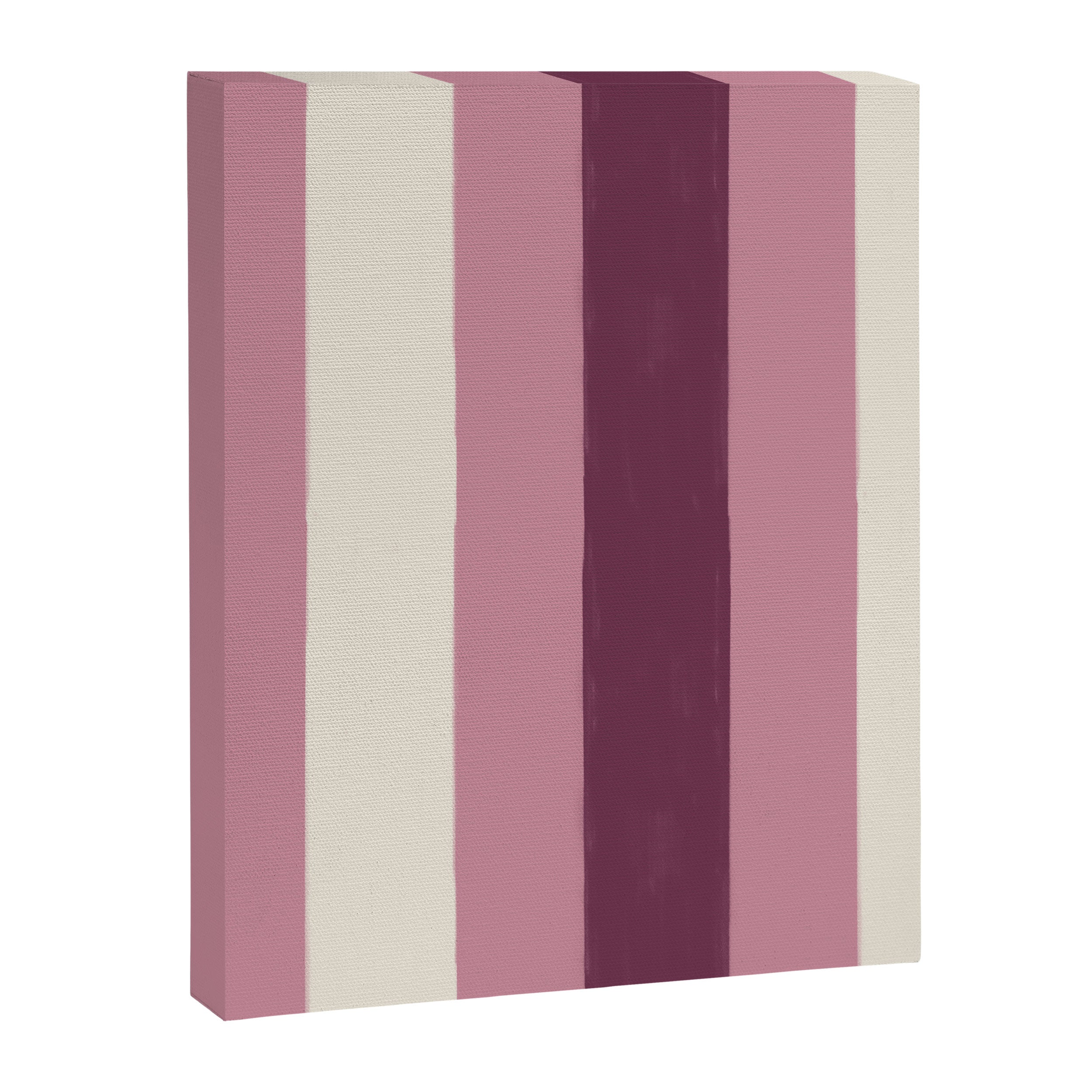 Bold Burgundy and Pink Striped Pattern Canvas Print Gallery Image 8