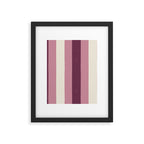 Bold Burgundy and Pink Striped Pattern Framed Art Print Gallery Image 6