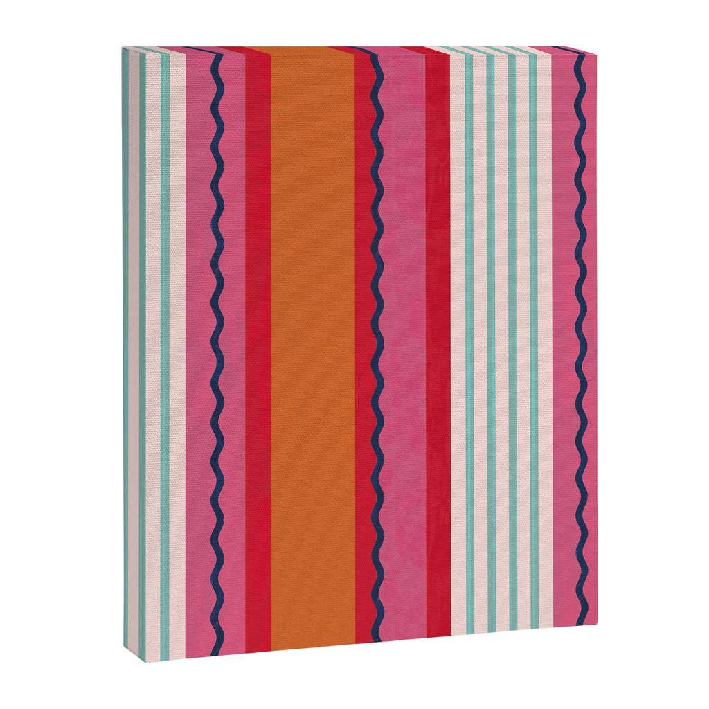 Bold Color Play Pink And Orange Stripes Canvas Print Gallery Image 8