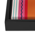 Bold Color Play Pink And Orange Stripes Framed Canvas Print Gallery Image 3